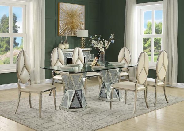 Noralie 7Pc Double Pedestal Dining Room Table Set