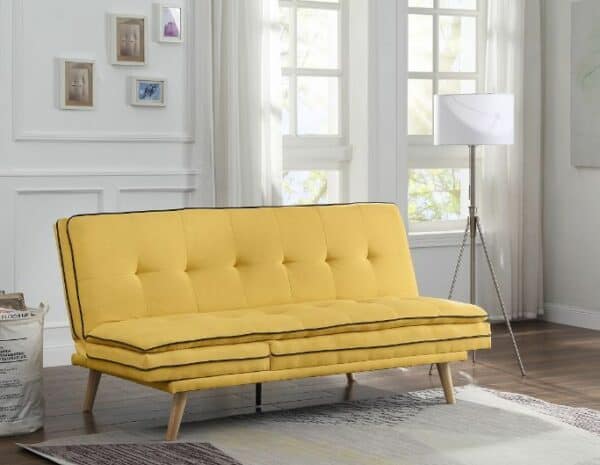 Savilla Yellow Linen Futon