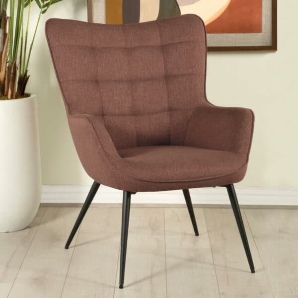 Grid Tufted Armed Accent Chair