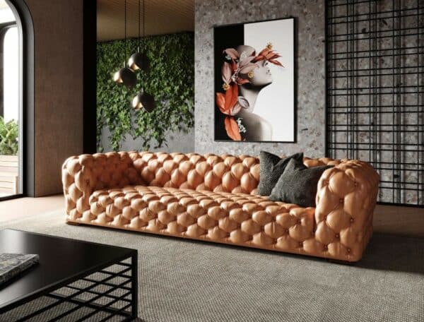 Divani Casa Dexter - Transitional Camel Tufted Sofa