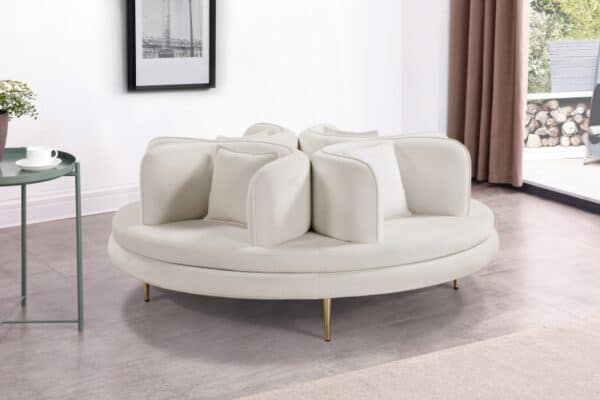 Circlet Velvet Roundabout Cream Sofa