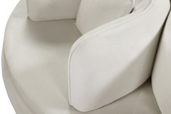 Circlet Velvet Roundabout Cream Sofa - Image 3