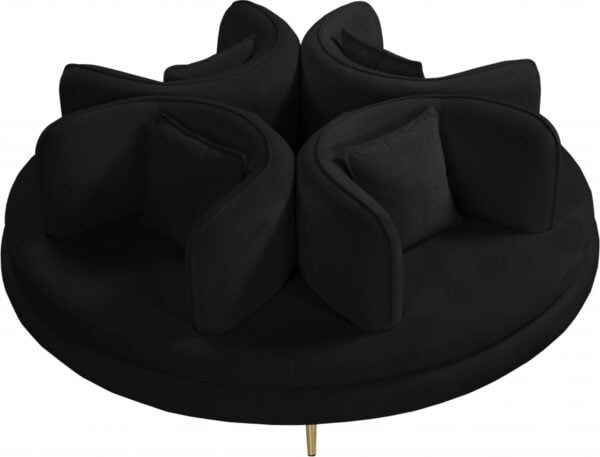 Circlet Velvet Roundabout Black Sofa - Image 3