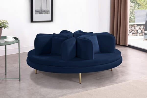 Circlet Velvet Roundabout Blue Sofa