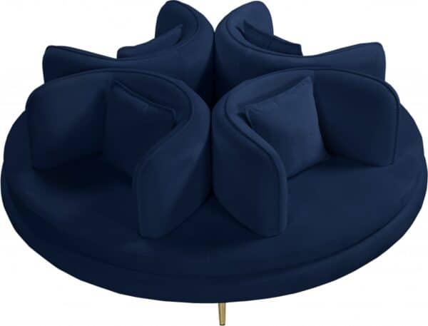 Circlet Velvet Roundabout Blue Sofa - Image 2