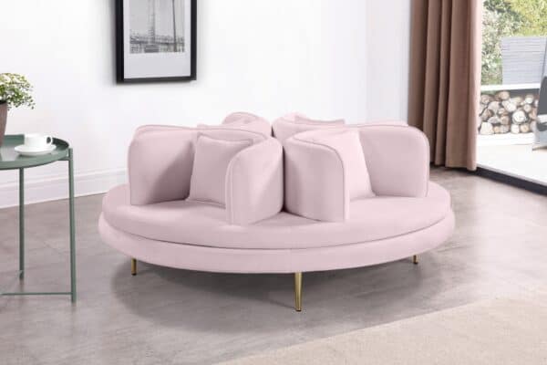 Circlet Velvet Roundabout Pink Sofa