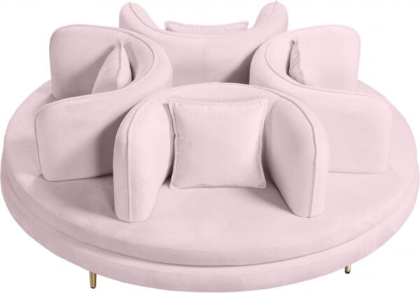 Circlet Velvet Roundabout Pink Sofa - Image 2