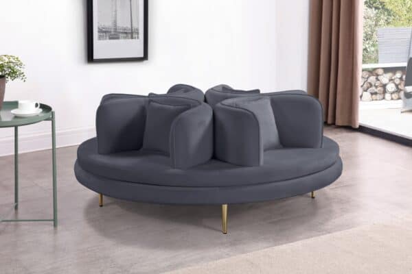 Circlet Velvet Grey Roundabout Sofa