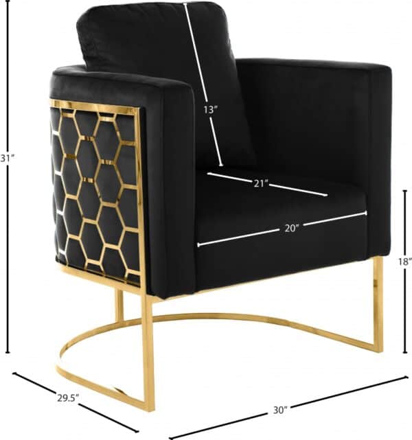 Casa Black Velvet Chair - Image 2