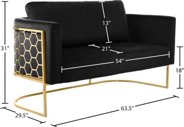 Casa Black Velvet Living Room Set - Image 4