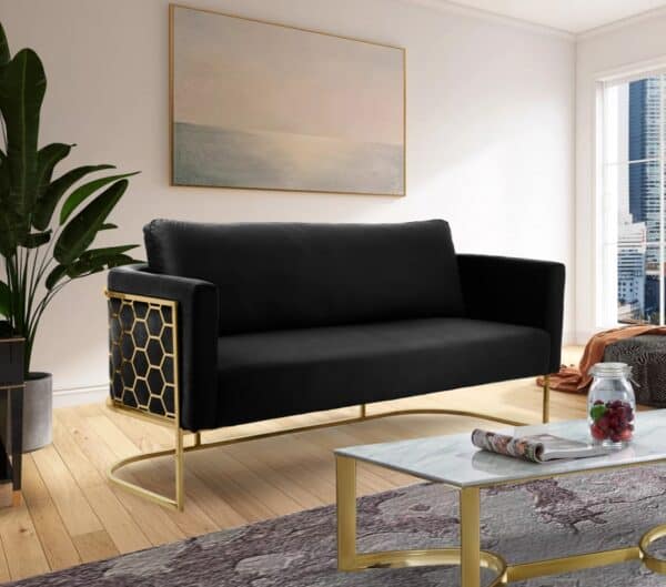 Casa Black Velvet Sofa