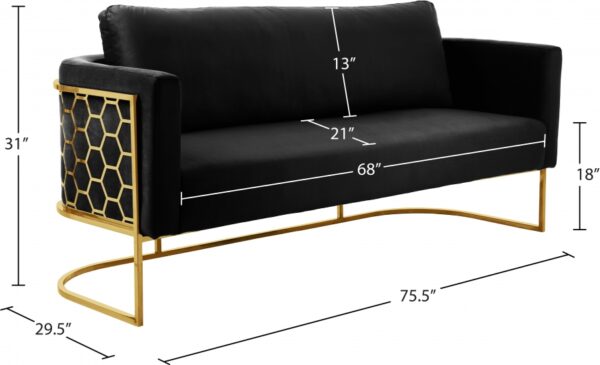 Casa Black Velvet Sofa - Image 3