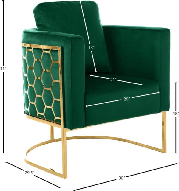 Case Green Velvet Chair - Image 3