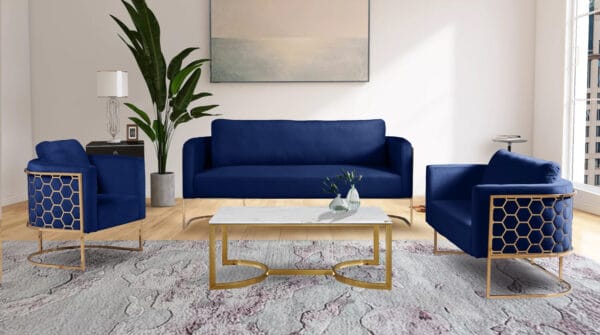 Casa Blue Velvet Living Room Set