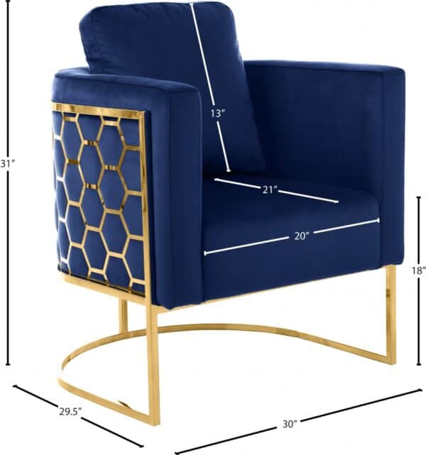 Casa Blue Velvet Living Room Set - Image 6