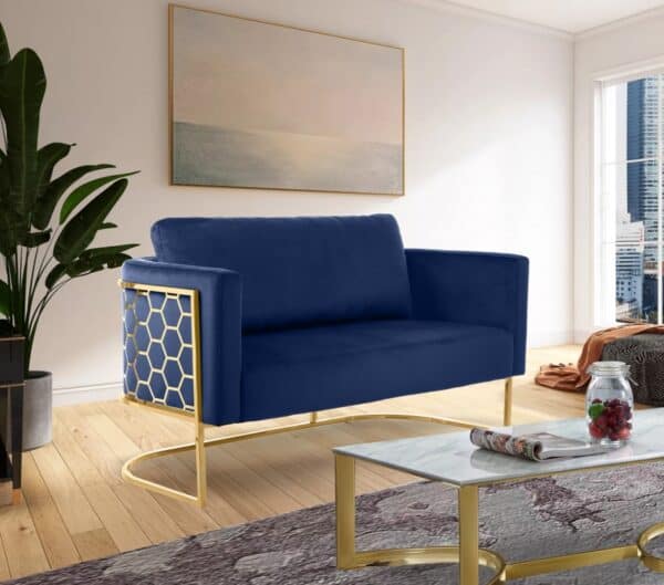 Casa Blue Velvet Loveseat