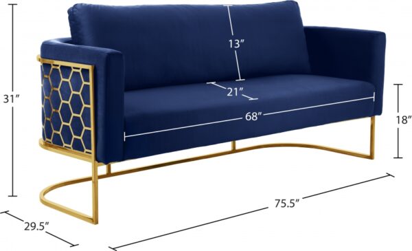 Casa Blue Velvet Sofa - Image 2