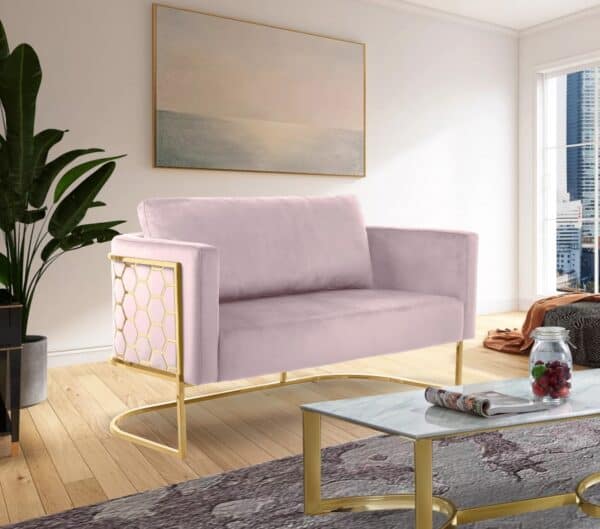 Casa Pink Velvet Loveseat