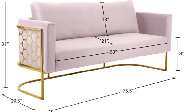 Casa Pink Velvet Living Room Set - Image 2