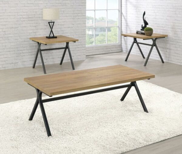 3-piece Trestle Occasional Table Set