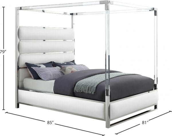 Encore White King Size Faux Leather Bed - Image 2