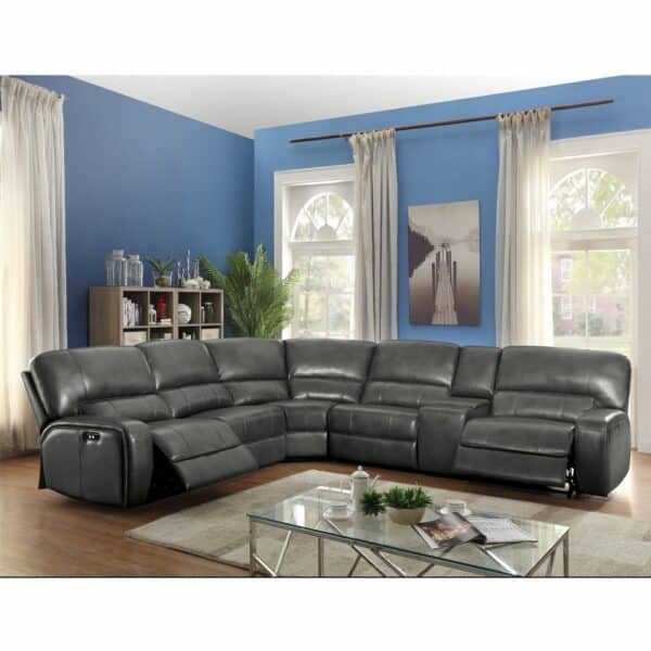 Saul Grey Power Reclining Sectional Sofa