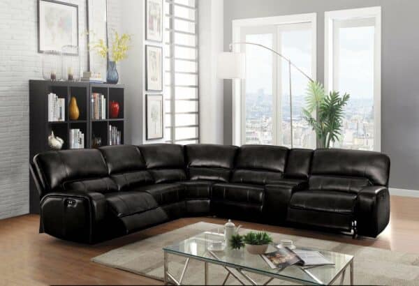 Saul Black Power Reclining Sectional Sofa