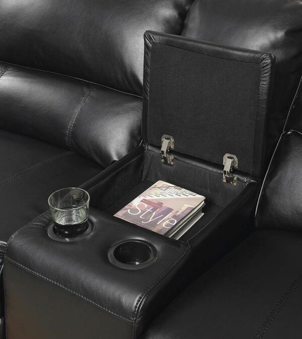 Saul Black Power Reclining Sectional Sofa - Image 3