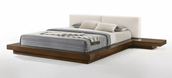 Modrest Tokyo - Queen Contemporary Walnut and White Platform Bed - Image 2