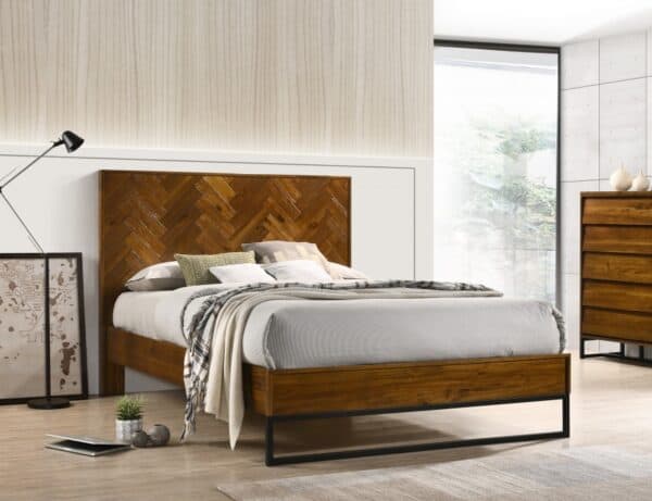 King Reed Wood Bed