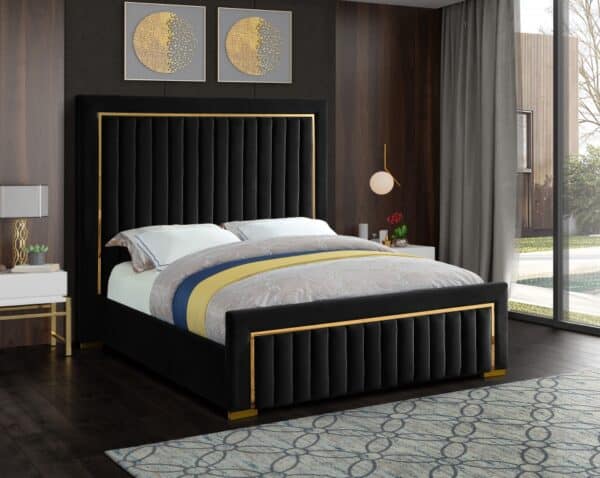 Dolce Black Velvet King Bed