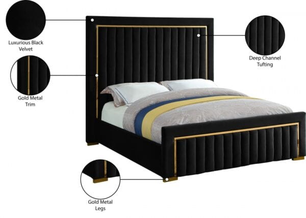 Dolce Black Velvet King Bed - Image 2