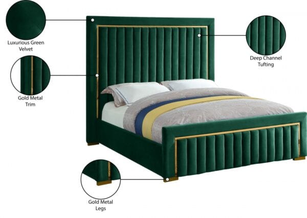 Dolce Green Velvet King Bed - Image 2