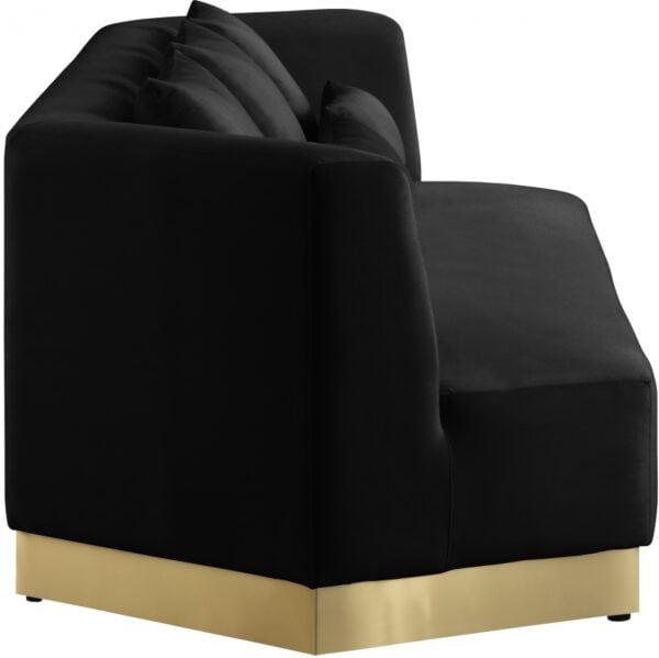 Marquis Black Velvet Sofa - Image 3