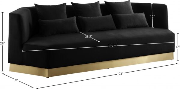 Marquis Black Velvet Sofa - Image 2