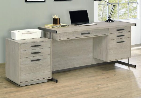 Loomis 4 Drawer Desk with File Cabinet