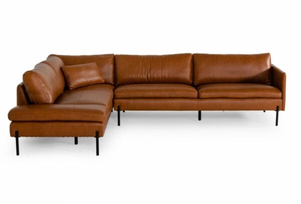 Divani Casa Sherry - Modern Cognac Leather Left Facing Sectional Sofa - Image 2