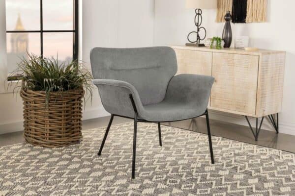 Davina Ash Gray Upholstered Flared Arms Accent Chair