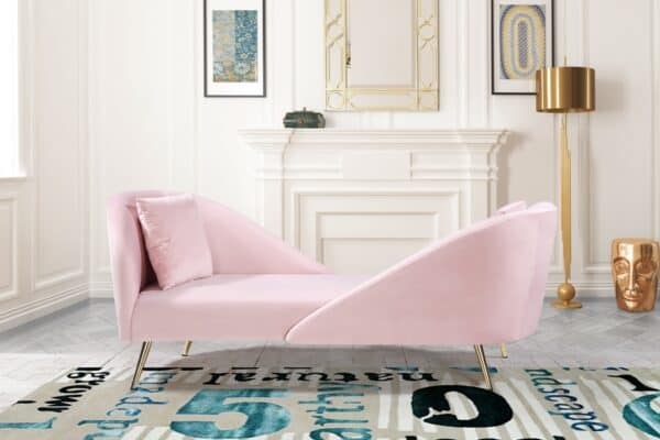 Nolan Pink Velvet Chaise