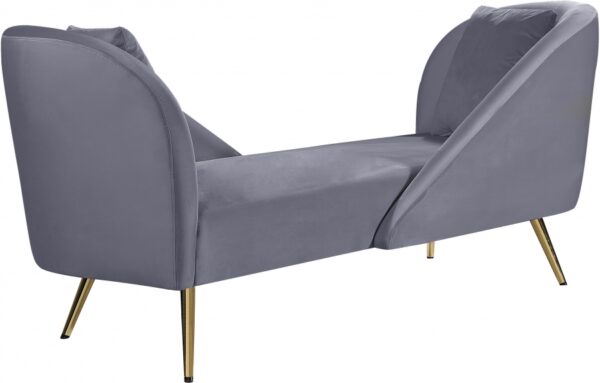 Nolan Grey Velvet Chaise - Image 2