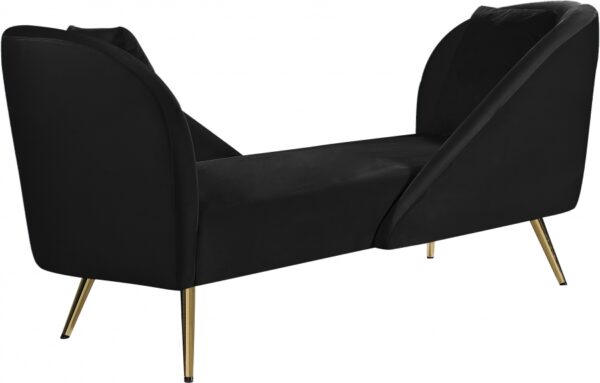 Nolan Black Velvet Chaise - Image 2