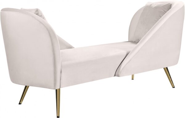 Nolan Cream Velvet Chaise - Image 2