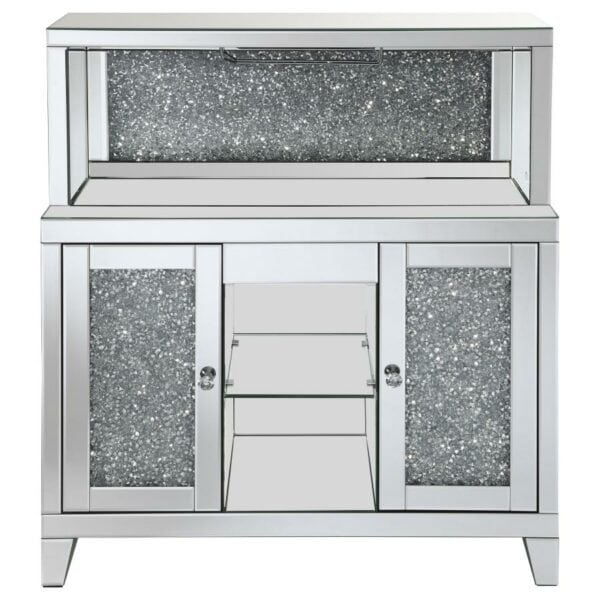 Mirrored Crushed Glass Wine Cabinet - Image 2