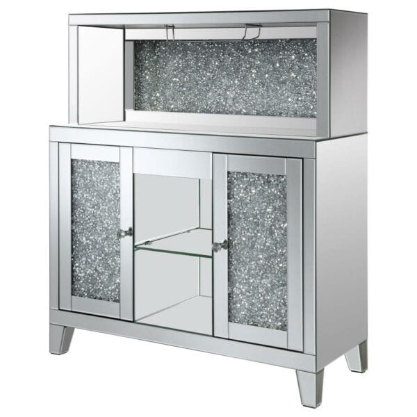 Mirrored Crushed Glass Wine Cabinet - Image 3