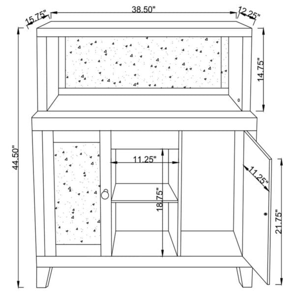 Mirrored Crushed Glass Wine Cabinet - Image 5