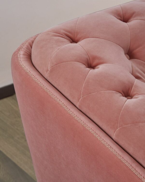 Divani Casa Aiken - Modern Salmon Velvet Loveseat - Image 3