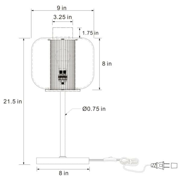 Black Metal Table Lamp - Image 2