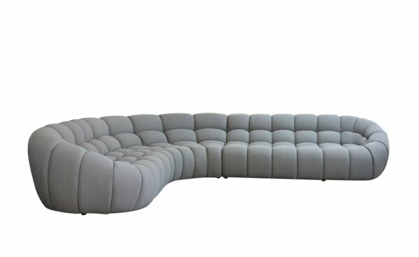 Divani Casa Yolonda - Modern Light Grey Curved Sectional Sofa - Image 4