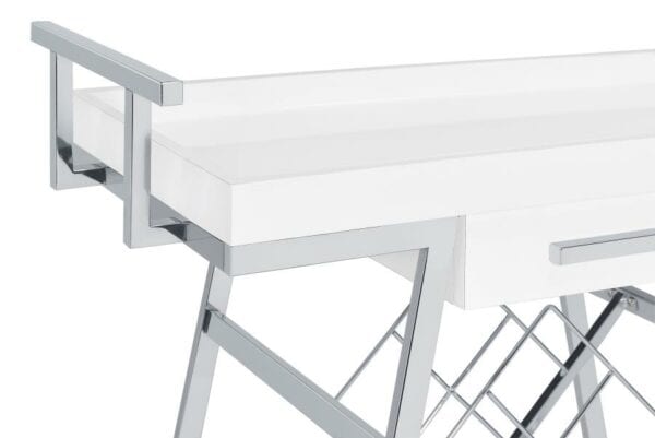 Modern White Bar Cart - Image 2