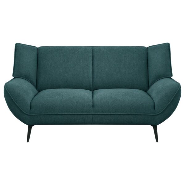 Mid-Century Modern Teal Love Seat - Image 2